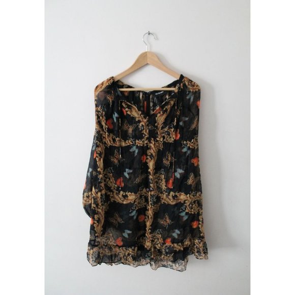 The Kooples Royal Butterfly Dress Multi Size Medium Silk Baroque - Picture 4 of 7